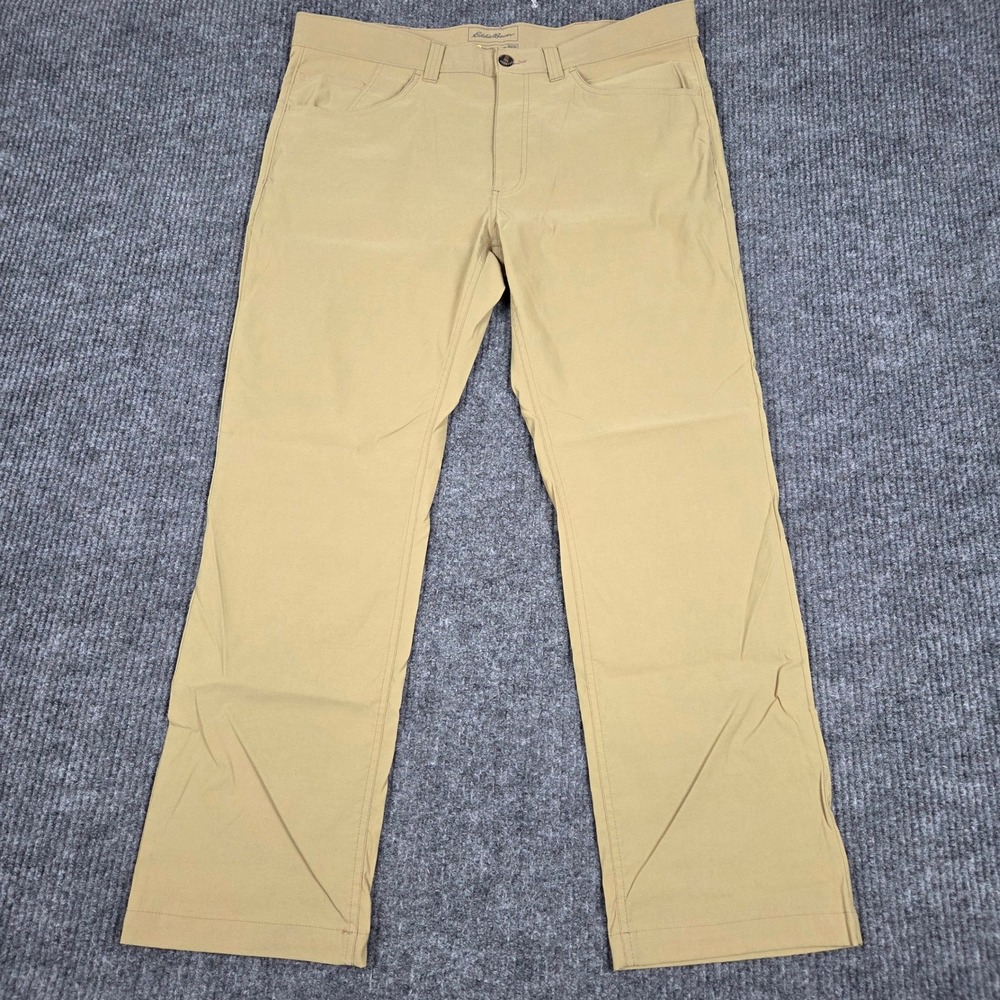 Eddie Bauer Travex‎ Mens 38x30 Khaki Performance Hiking Pants Nylon Spandex